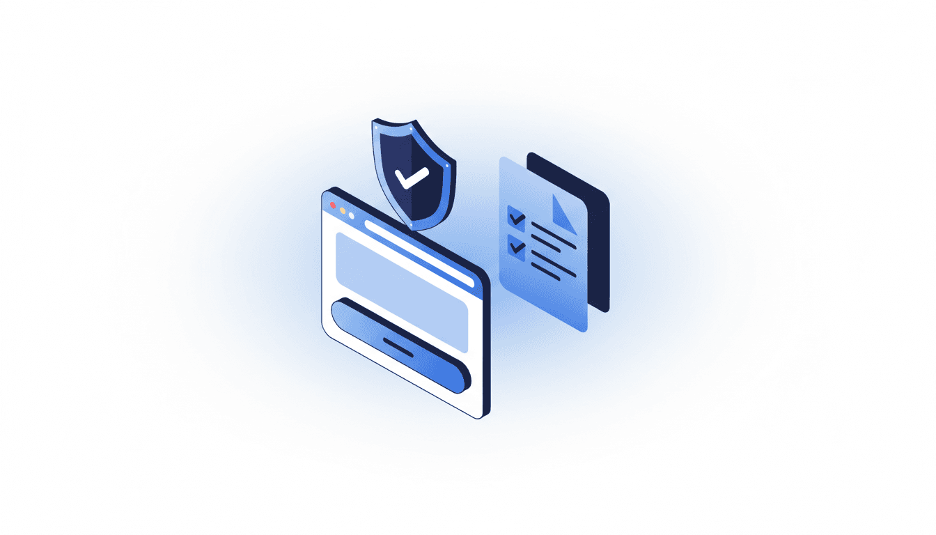 A cookie banner on a webpage with a shield icon representing ICO compliance on a dark navy background