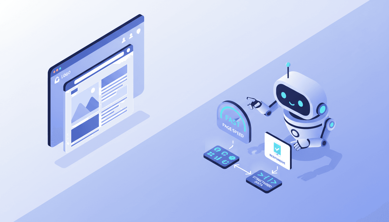 Technical SEO foundation elements including Core Web Vitals, mobile-first indexing, and structured data for UK businesses